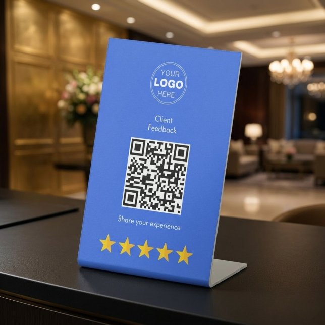 Professional Client Feedback QR Code Pedestal Sign (Boost Your 5-Star Reviews: Professional Client Feedback QR Code Pedestal Sign)