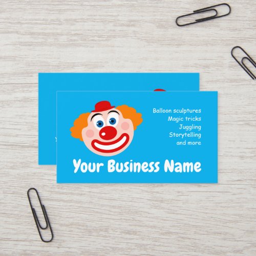 Professional clown act business card template