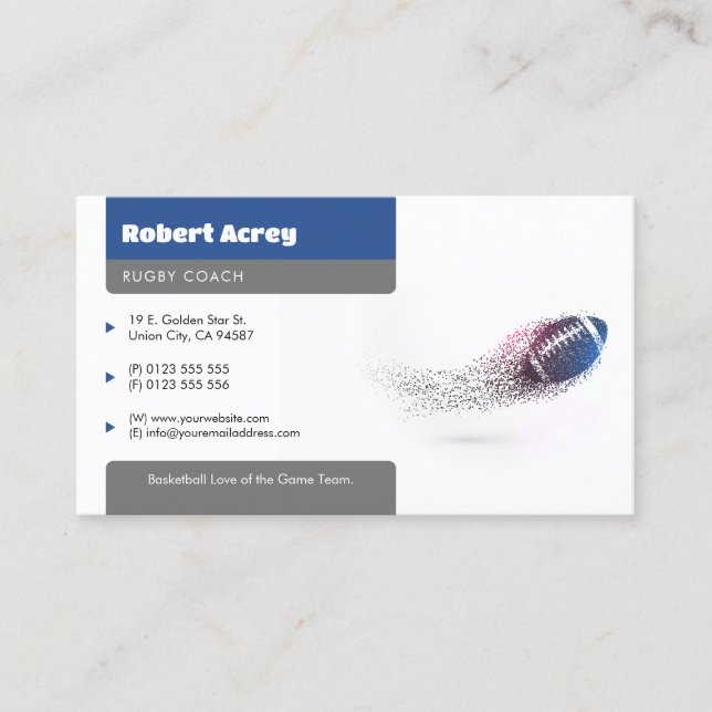 Professional Coach | American Football Sport Business Card (Front)