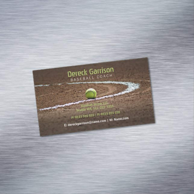 Professional Coach | Baseball Field Business Card Magnet (In Situ)