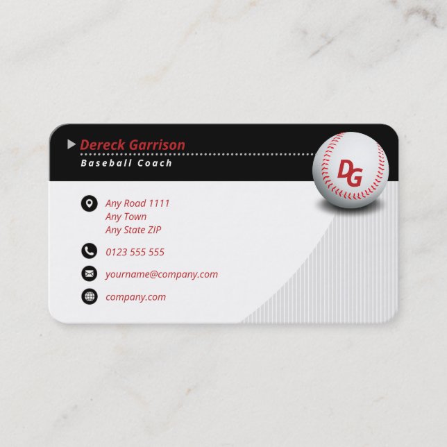 Professional Coach | Baseball Master Sport Business Card (Front)