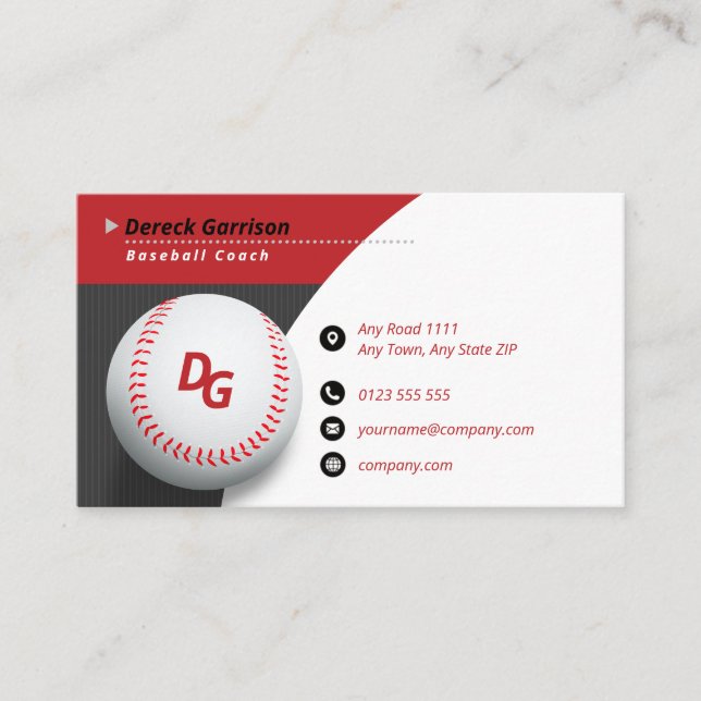 Professional Coach | Baseball Master Sport Business Card (Front)