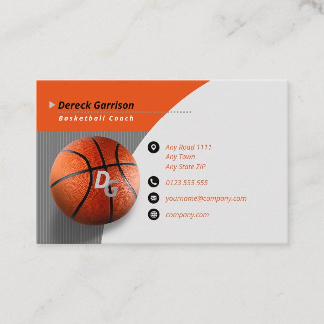 Professional Coach | Basketball Master Sport Business Card (Front)