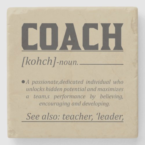 Professional Coach Definition Quotes T_Shirt Throw Stone Coaster