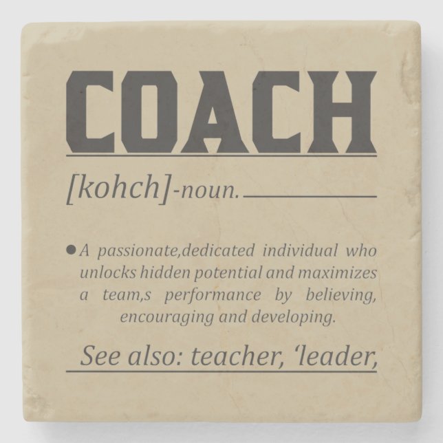 Professional Coach Definition Quotes T-Shirt Throw Stone Coaster (Front)