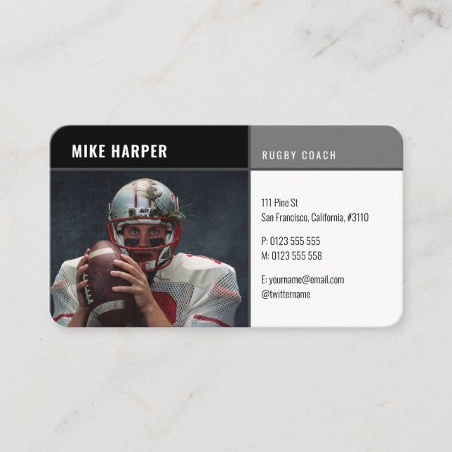 Professional Coach | Rugby Master Sport Business Card (Front)