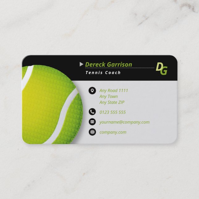 Professional Coach | Tennis Master Sport Business Card (Front)