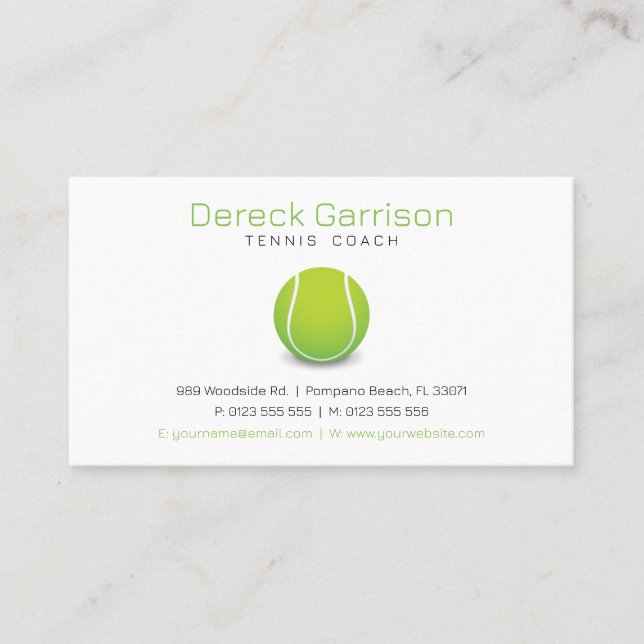 Professional Coach | Tennis Master Sport Business Card (Front)