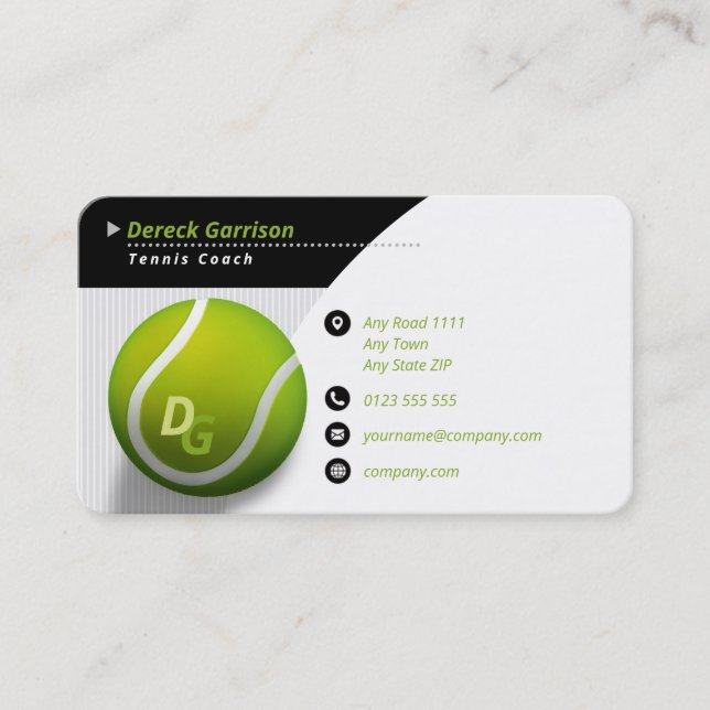 Professional Coach | Tennis Master Sport Business Card (Front)