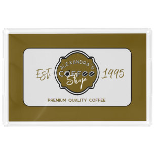 Professional Coffee Shop Personalized Logo Acrylic Tray