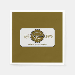 Professional Coffee Shop Personalized Logo Napkins