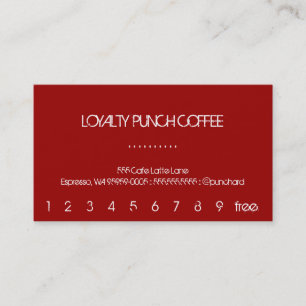 Professional Coffee Shop Reward Punch Loyalty Card