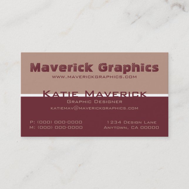 Professional Color Duos Business Card (Front)