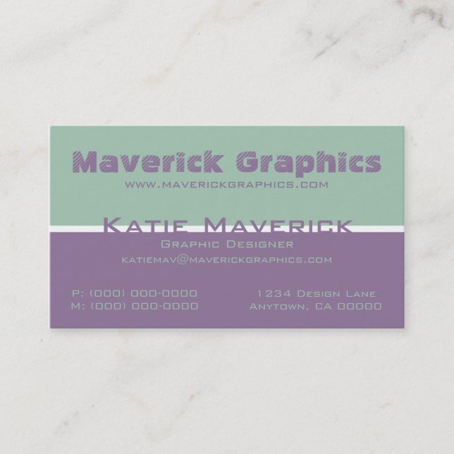 Professional Color Duos Business Card (Front)