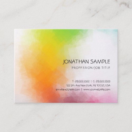 Professional Colorful Abstract Art Elegant Colors Business Card