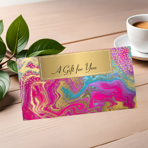 Professional Colorful Marble Gold Confetti Discount Card