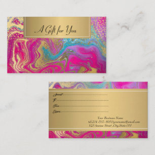 Professional Colorful Marble Gold Confetti Discount Card