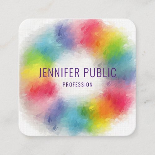 Professional Colorful Modern Elegant Template Square Business Card
