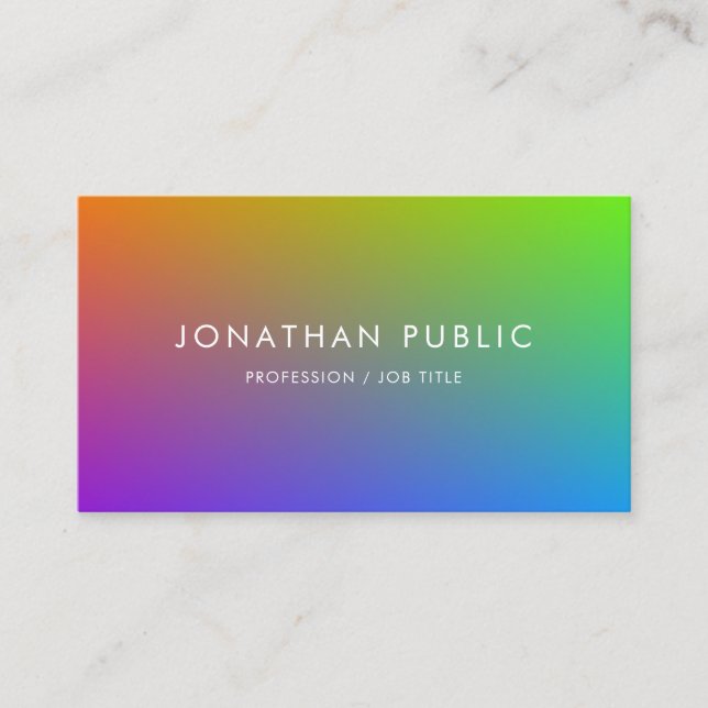 Professional Colorful Modern Minimalist Elegant Business Card (Front)