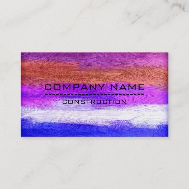Professional Colorful Modern Wood Look #15 Business Card (Front)