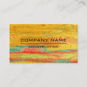 Professional Colorful Modern Wood Look #2 Business Card