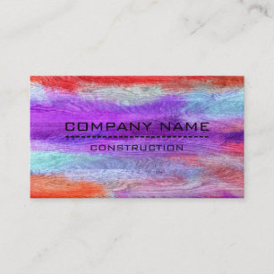 Professional Colorful Modern Wood Look #8 Business Card