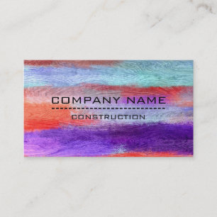 Professional Colorful Modern Wood Look #9 Business Card