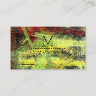 Professional Colorful Modern Wood Monogram #2 Business Card