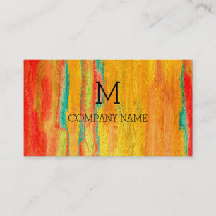 Professional Colorful Modern Wood Monogram #7 Business Card