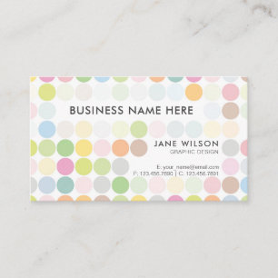 Professional Colorful Pastel Polka Business Card