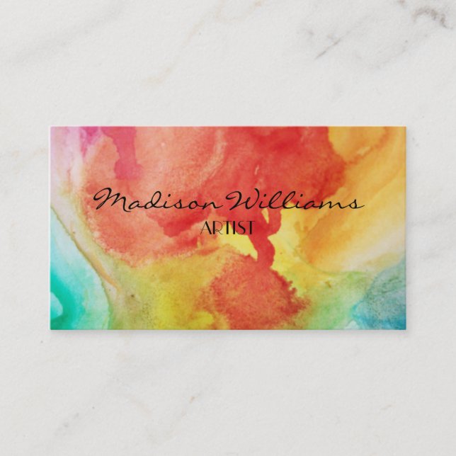 Professional Colorful Unique Artists Business Card (Front)