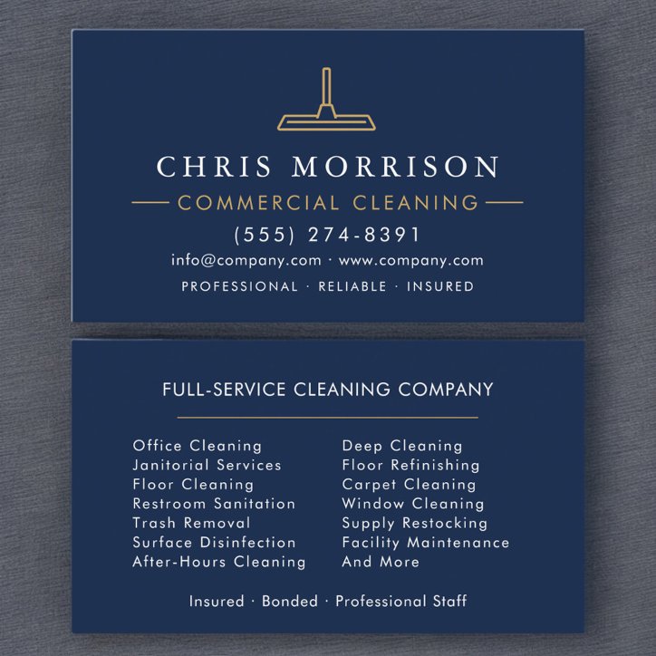 Professional Commercial Cleaning Business Card