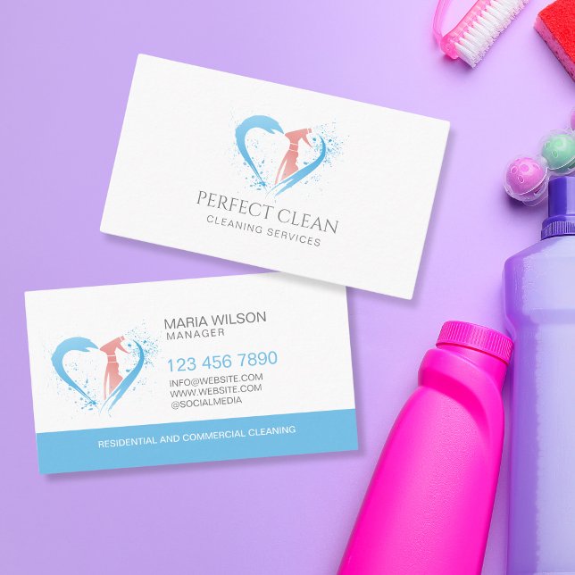 Professional Commercial House Cleaning Services Business Card (Creator Uploaded)