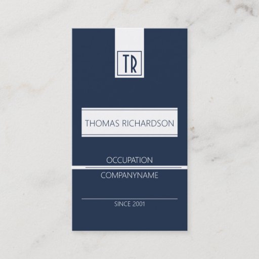 Customizable Professional company business card Dark blue
