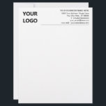 Professional Company Letterhead Template with Logo<br><div class="desc">Custom Colors and Fonts - Design Your Own Personalized Letterhead Example with Company Logo and Name Address Contact Information Professional Design Branded Business Letterhead Template Office Supplies Stationery - Add Tour Logo - Image - Photo or QR Code / and Name - Company / Address / Website / Phone /...</div>