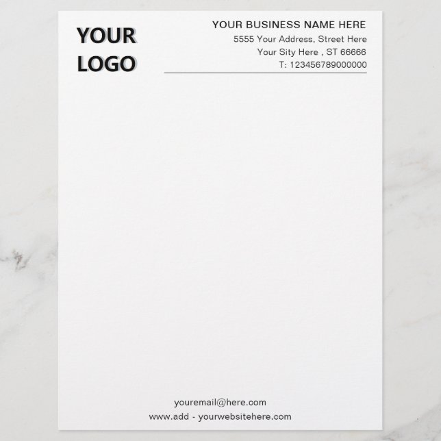 Professional Company Letterhead with Logo and Text (Front)