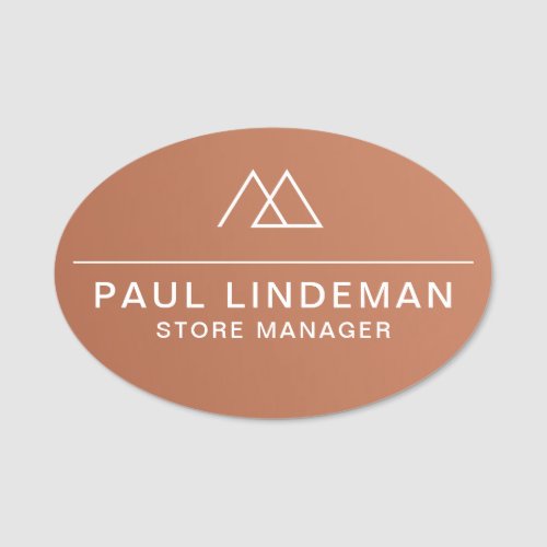 Professional Company Logo Copper Magnetic Employee Name Tag