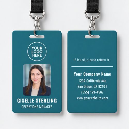 Professional Company Logo Employee Photo ID Badge