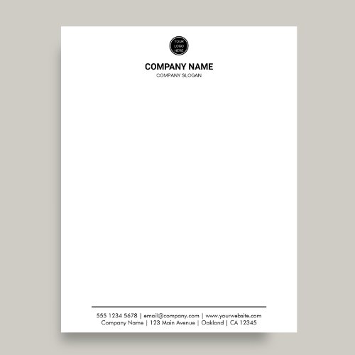 Professional Company Logo l Clean Simple Minimal  Letterhead