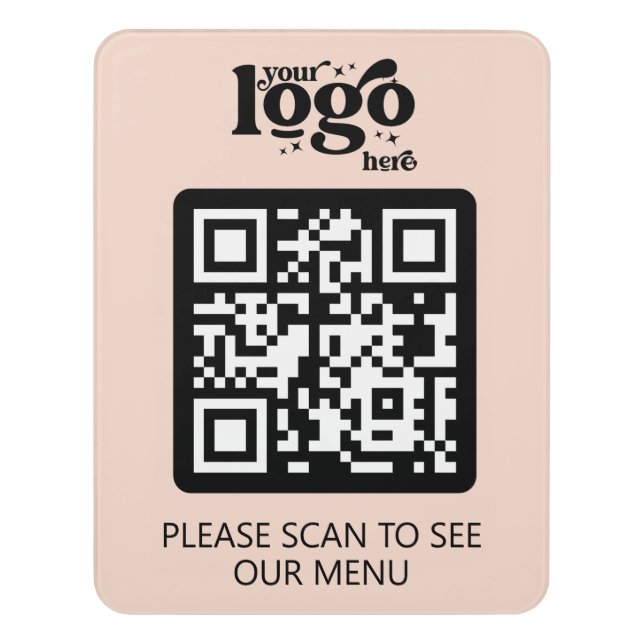 Professional Company Logo QR Code Business Acrylic Door Sign (Contemporary Vert)