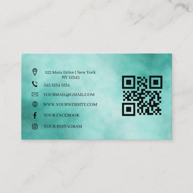 Professional Company Logo QR Code Business Card (Front)