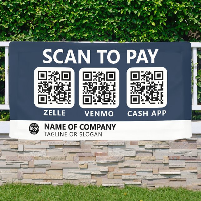 Professional Company Logo Scan To Pay QR Codes Banner (Creator Uploaded)