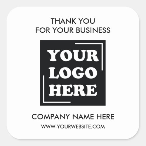 Professional Company Logo Thank You Square Sticker