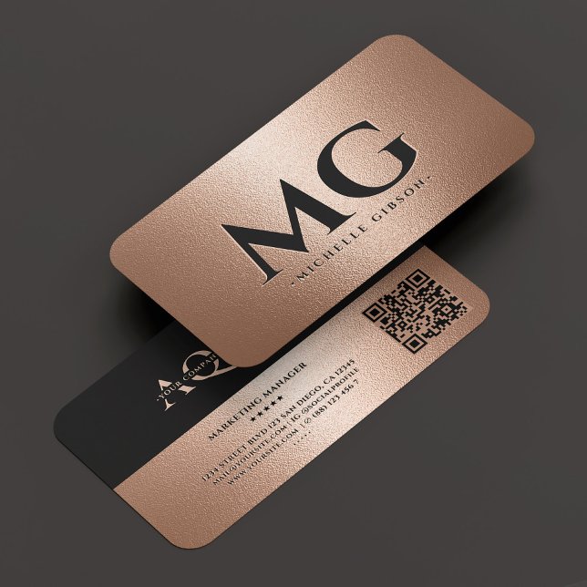 Professional Company Monogram Rosegold Modern Business Card (Professional Company Monogram Rosegold Modern Business Card
)