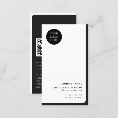 Professional Company networking logo QR code Business Card