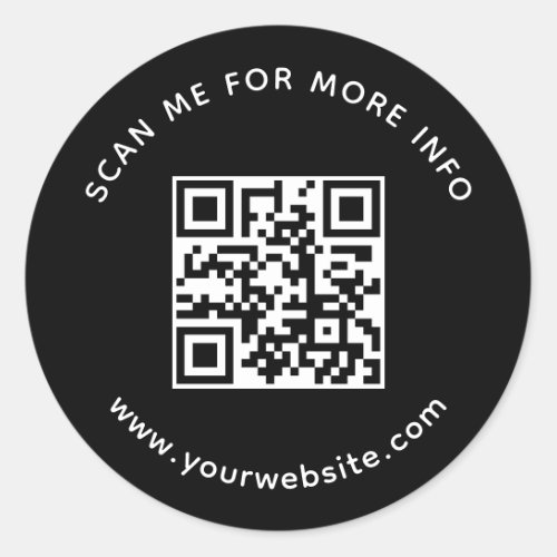 Professional Company QR Code Scan Me For More Info Classic Round Sticker
