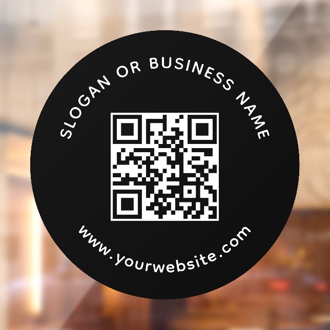 Professional Company QR Code Slogan Business Name Window Cling (Sheet 2)