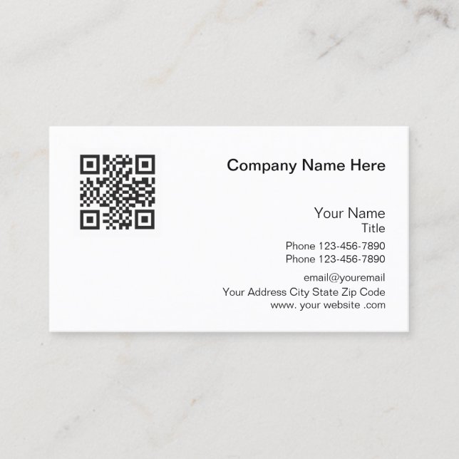 Professional Company QR Code Template Business Card (Front)