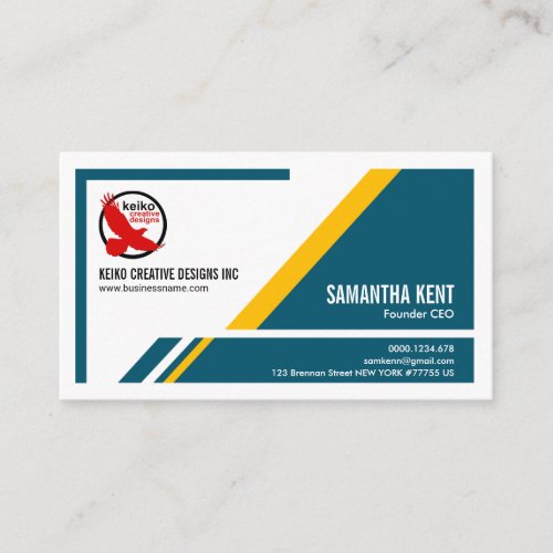 Professional Concise Trapezoid CEO Founder Business Card