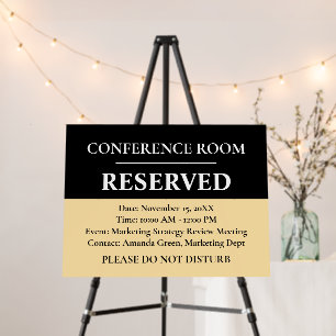 Professional Conference Room Reserved Sign